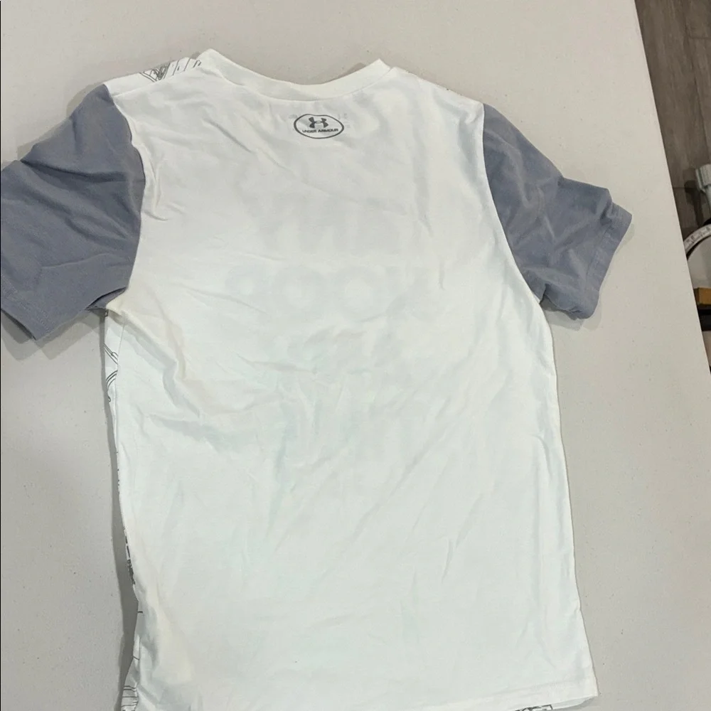 Under Armour Kids' White and Gray Basketball Tee - Picture 3 of 3